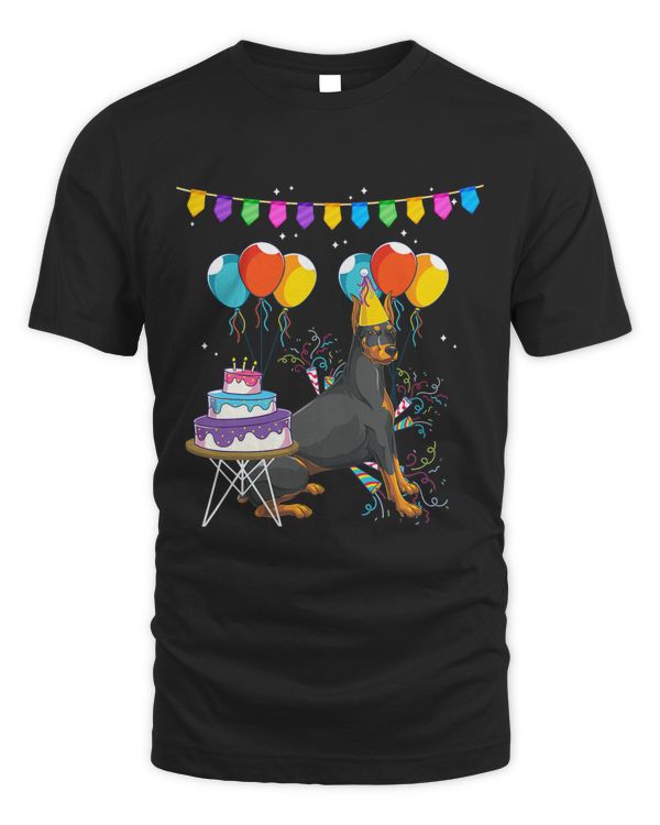 Dog Lover Kids Birthday Party Animal Pet Dog Owner Doberman