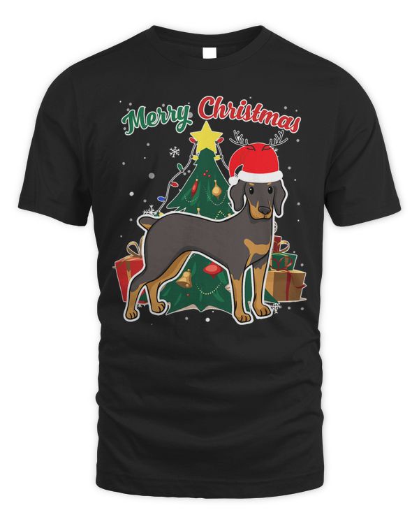 Doberman Pinscher Christmas Tree Snow Flakes Xmas Presents