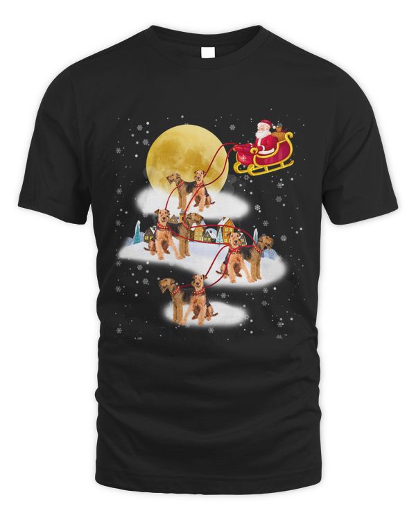Airedale Terrier Reindeer Christmas Dog Gift Tee