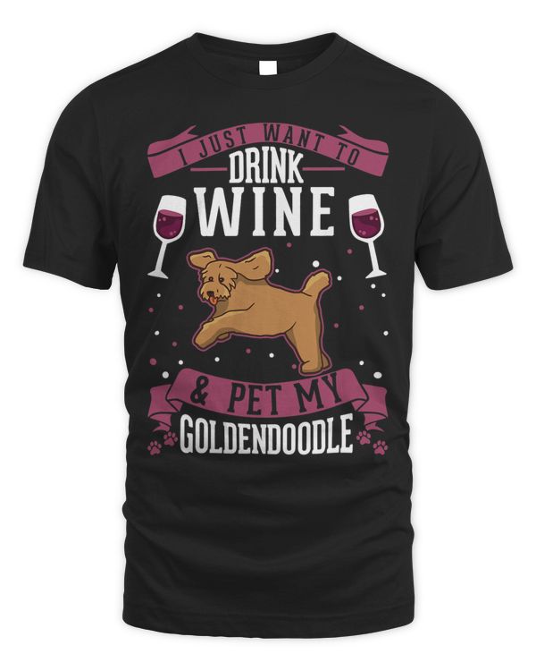 Goldendoodle And Wine T-Shirt Copy