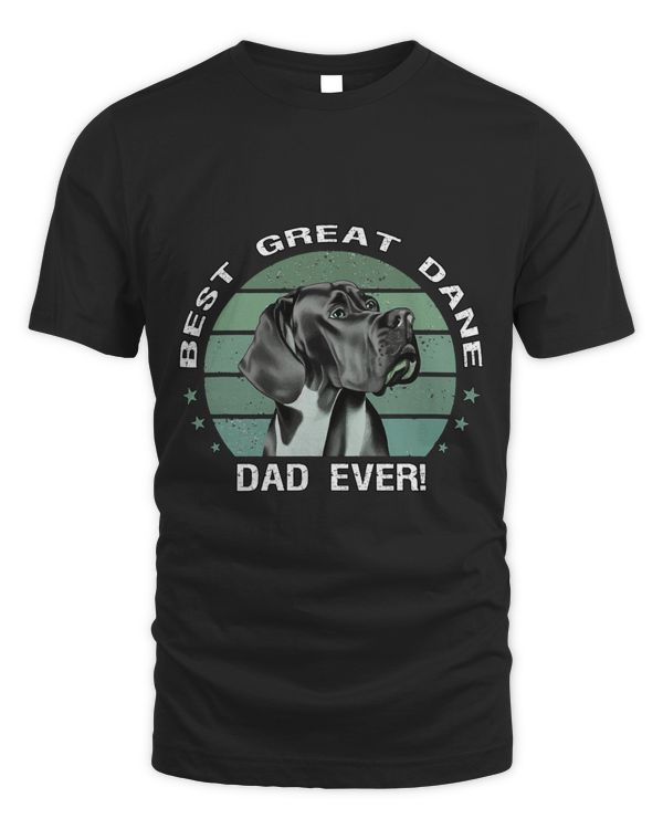 Best Great Dane Dad Ever Vintage Mint Green Great Dane Dads T-Shirt