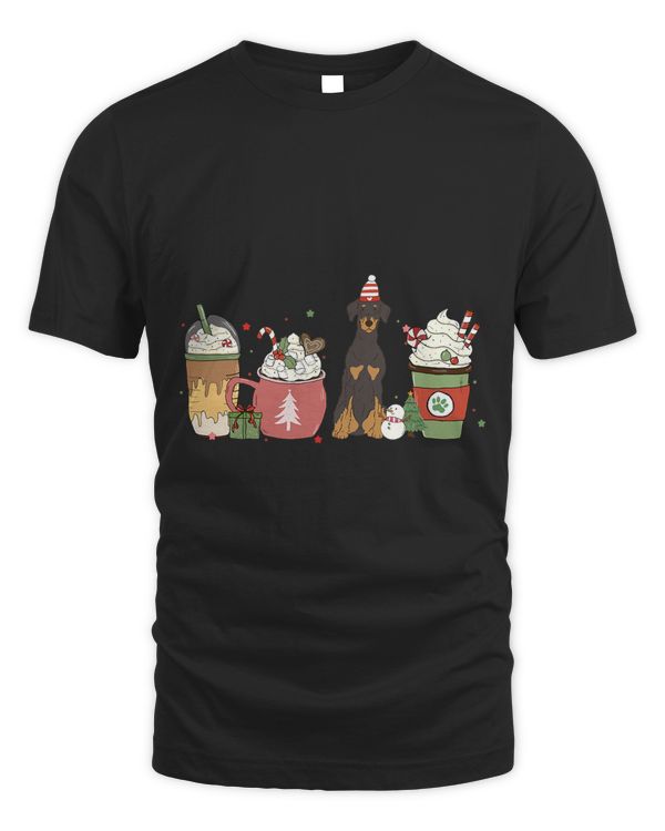 Doberman Pinscher Coffee Winter Christmas Dog Mom Holiday