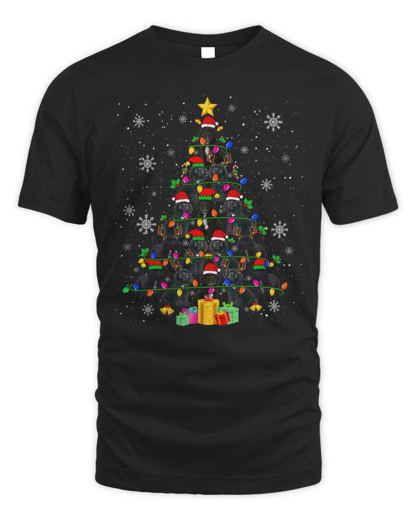 Black Cockapoo Christmas Tree Lights Reindeer Santa ELF Dog