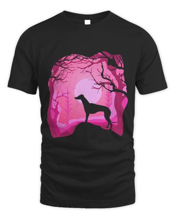 Greyhound Retro Pink Greyhound Dog T-Shirt
