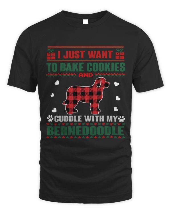 Bernedoodle Dog Cookies Lovers Pajama Ugly Christmas Sweater
