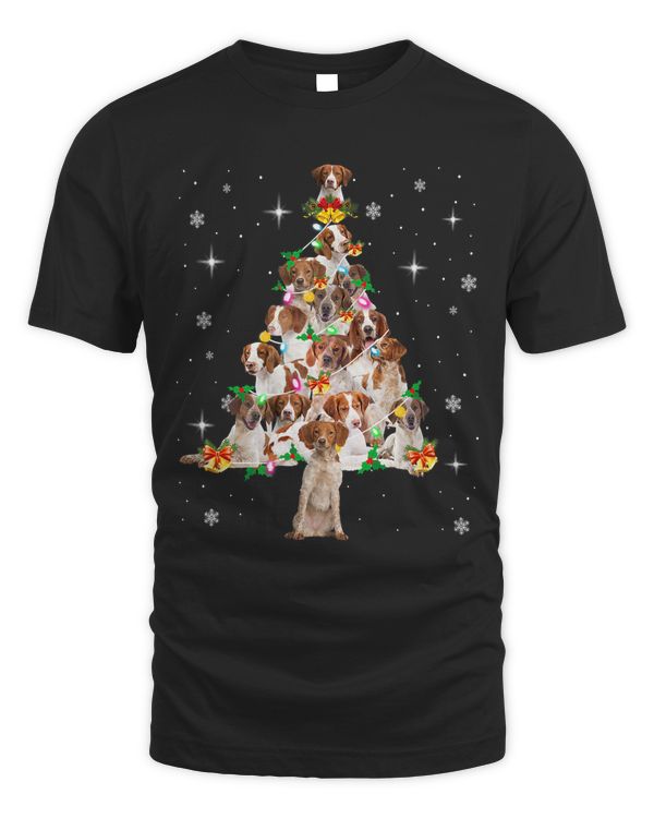 Brittany Christmas Tree Lights Xmas Pajama Dog Lover Mom 104