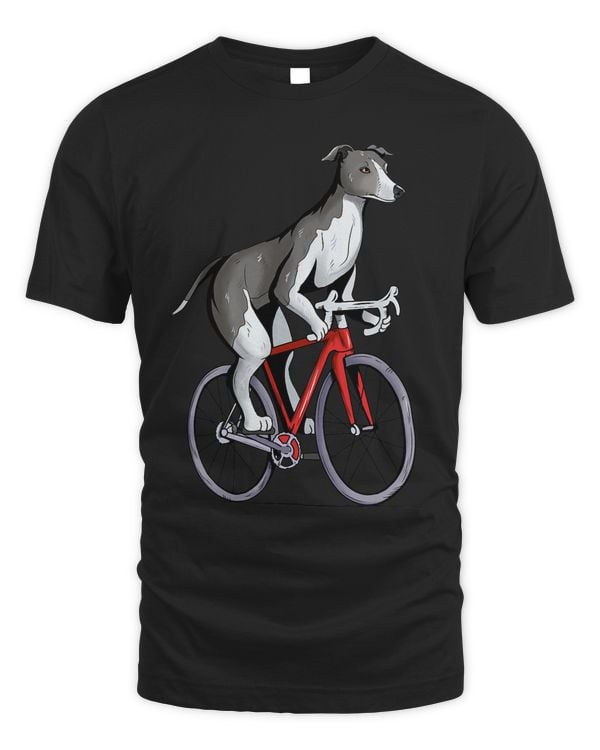 Greyhound Riding Bicycle Cute Biker Cyclist T-Shirt