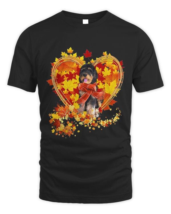 Autumn Leaf Heart Phantom Bernedoodle Scarf Fall Lover