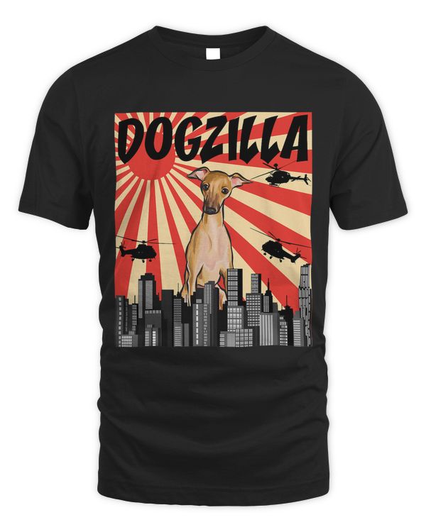 Funny Retro Japanese Dogzilla Italian Greyhound T-Shirt
