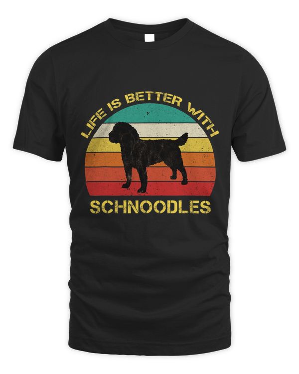 Life Is Better With Schnoodles Doodle Retro Funny Schnoodle 214