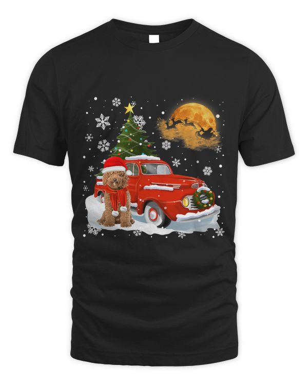Labradoodle Vintage Wagon Red Truck Christmas Tree Pajamas116