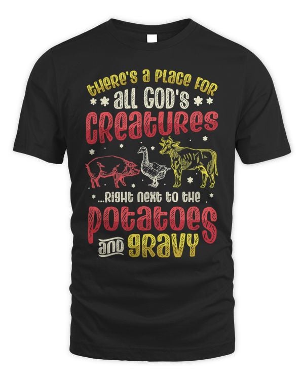 Mens Creatures Next To Potatoes And Gravy Meat Eater BBQ324