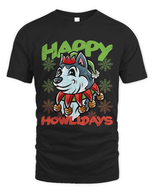 Happy Howlidays Siberian Husky Elf Dog Merry Christmas Dogs 61