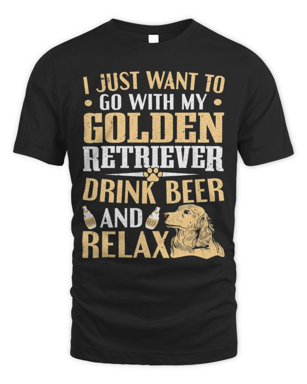 I Just Wanto To Go With My Golden Retriever T-Shirt