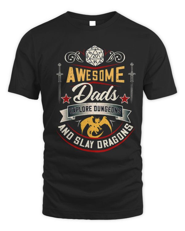 Mens Dads Explore Dungeons Shirt Dad Dragons