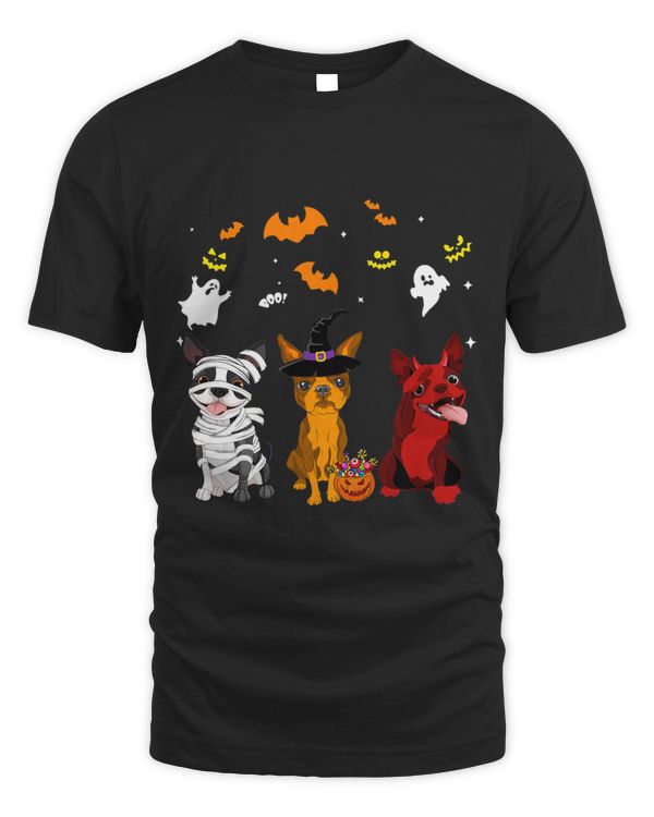 Halloween bostonterrier Dogs Lovers Mummy Witch Demon