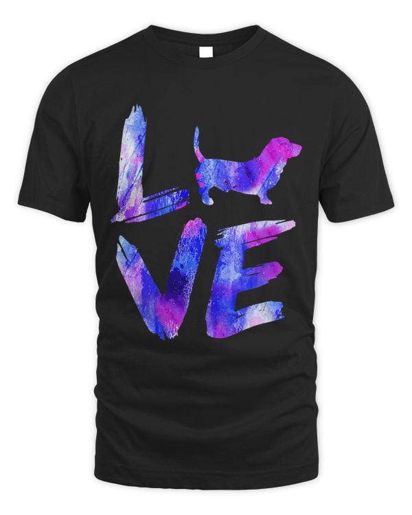 Love Bassador Watercolor Blue Dog Mom Dad