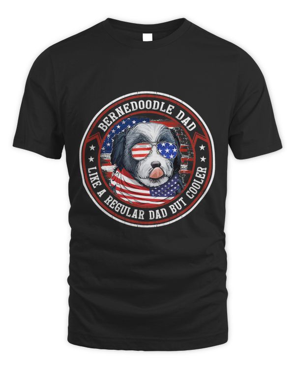 American Flag 4th of July Bernedoodle Dad Like a Regular Dad