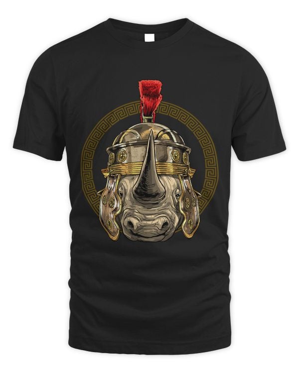 Rhinoceros in Roman Helmet Centurion Legionnaire Rhino Lover 237