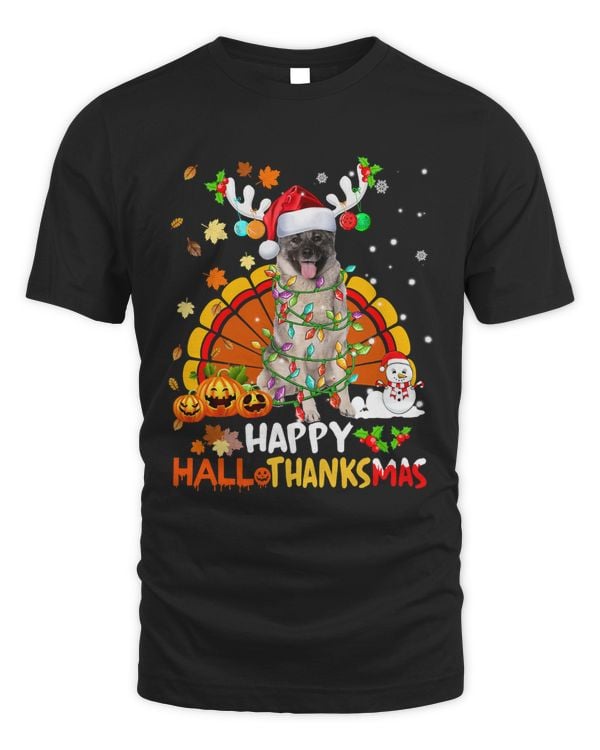 Happy Hallothanksmas Norwegian Elkhound Dog Lover 122