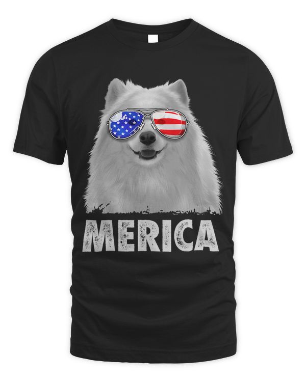 Samoyed 4th of July Merica Men American Flag Sunglasses 1