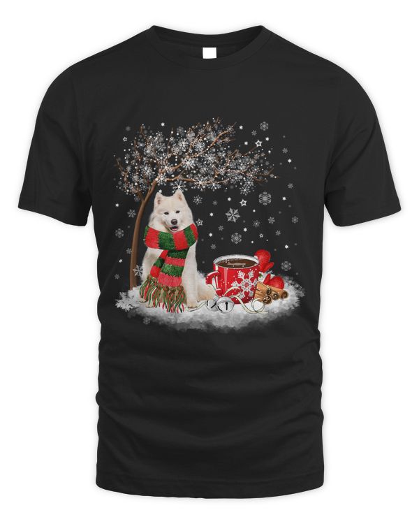 Samoyed Dog In The Snow Christmas Winter Xmas Tree 144