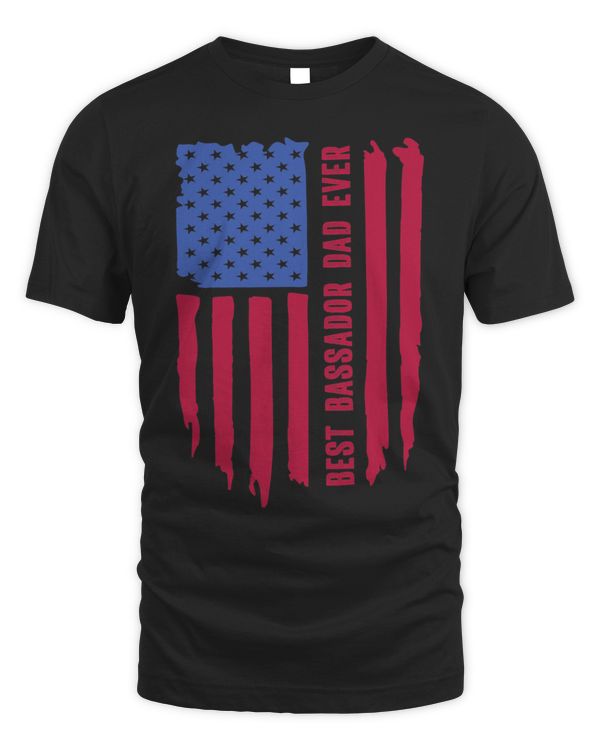 Bassador Dog Dad Patriotic Bassador Dad