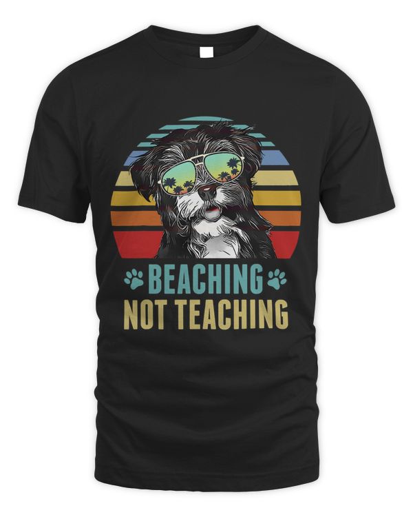 Beaching not Teaching Funny Havanese Dog Teacher Summer T-Shirt