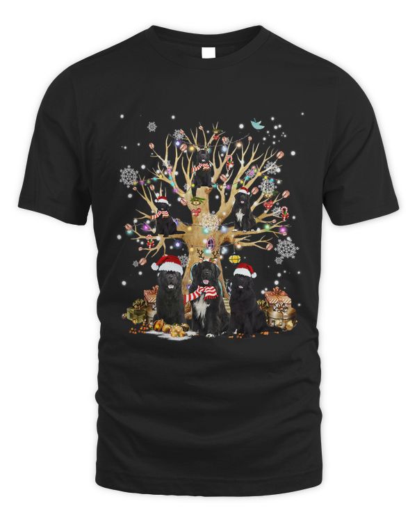 Newfoundland Christmas Tree Lights Xmas Pajama Dog 129