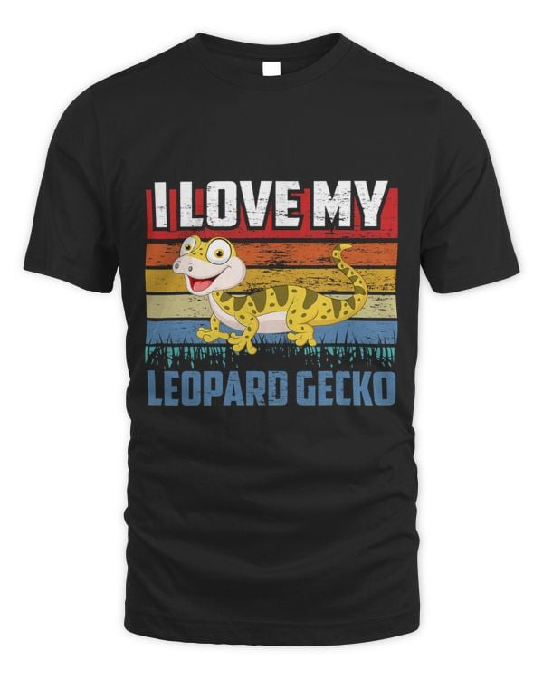 I Love My Leopard Gecko Retro Reptile Littele Lizard