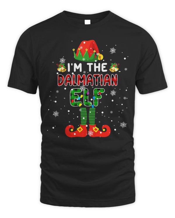 Im The Dalmatian Elf Xmas Red Plaid Elf Costume Dog Lover