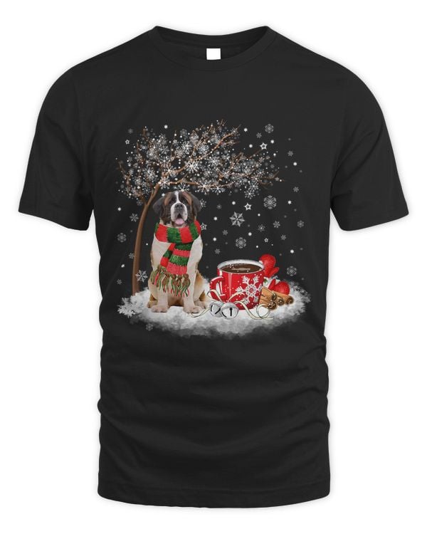 St Bernard Dog In The Snow Christmas Winter Xmas Tree 137