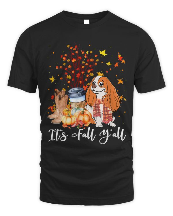 Its Fall Yall King Charles Spaniel Dog Pumpkin Fall Autumn297