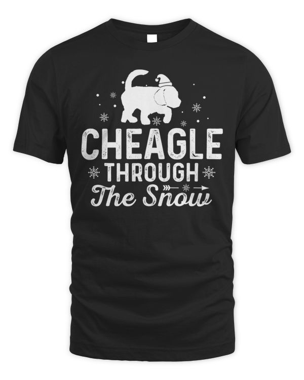 Cheagle through the snow Funny Christmas New Year Dog
