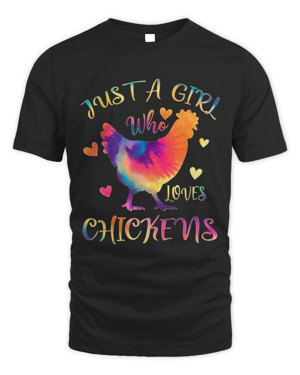 Just a Girl who Loves Chickens Colorful Tie Dye Gift Kids 14