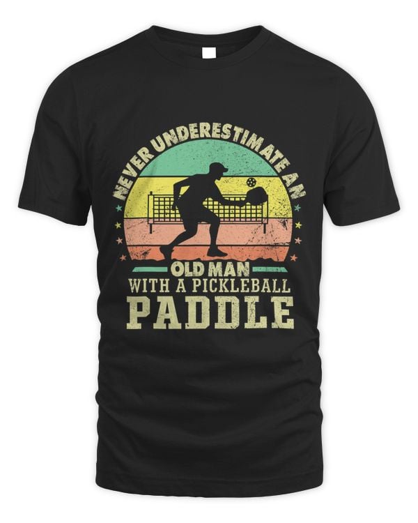 Mens Vintage Pickleball Players Old Man Pickle Ball Fathers Day 33