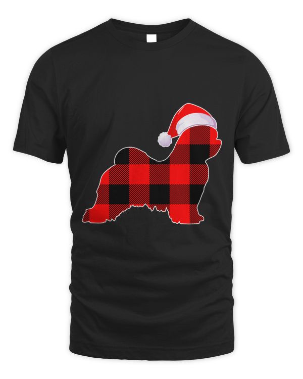 Maltese Dog Christmas Buffalo Plaid Funny Xmas Santa Hat
