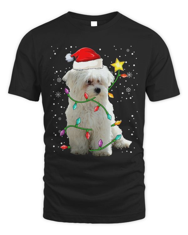 1st Christmas Tree Ornament Maltese Dog With Lights
