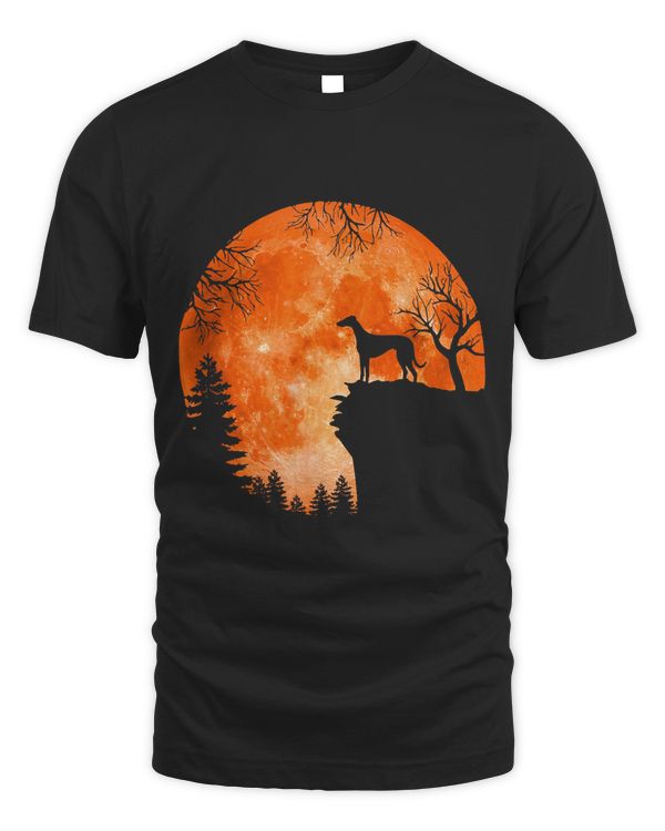 Greyhound And Moon Halloween Funny Moon Halloween T-Shirt