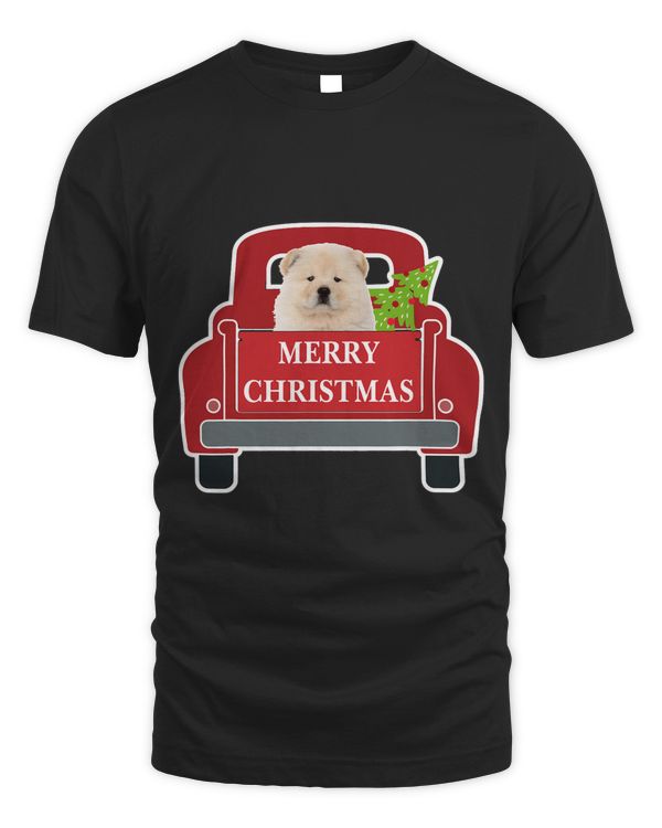 Merry Christmas Truck Dog Chow Chow