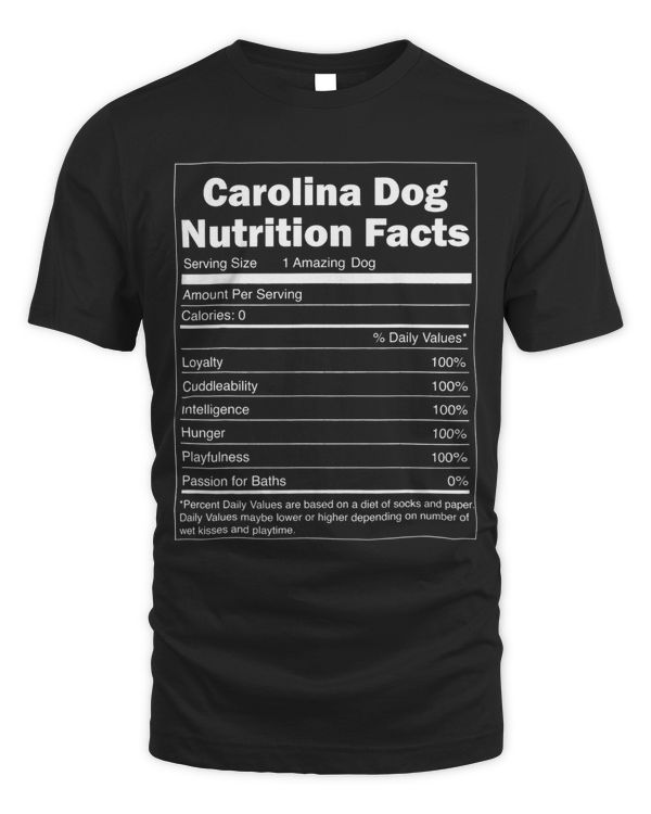 Funny Nutrition Facts Pet Dog Design Carolina Dog
