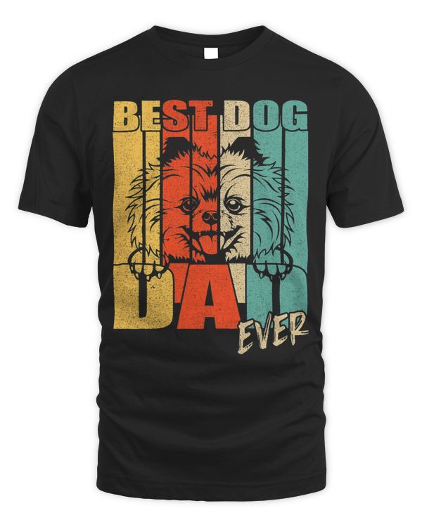 Best Dog Dad Ever Pomeranian Fathers Day Vintage Retro