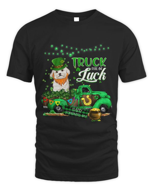 St Patricks Day Truck Maltese Family Shamrock Clover