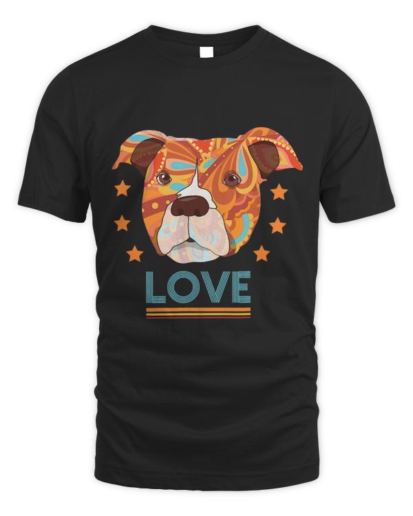 Staffy Love Staffordshire Terrier Lovers Multi Color Retro