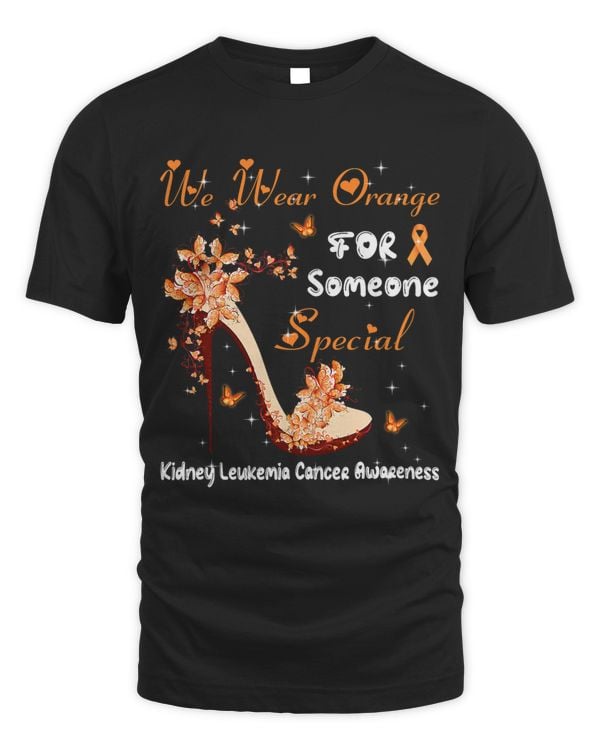 Womens We Wear Orange Butterflies Kidney Leukemia Cancer Awareness