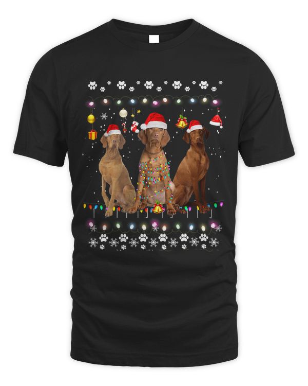Xmas Lighting Matching Ugly Vizsla Dog Christmas 61