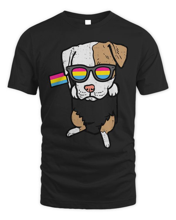 Pitbull In Your Pocket Dog LGBTQ Pride Pansexual Pan Flag