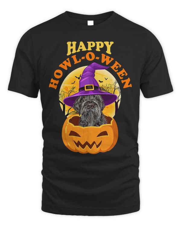 Wirehaired Pointing Griffon Dog HowlOWeen Witch Halloween
