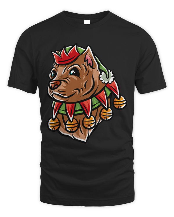Merry Woofmas Puppy Pitbull Elf Dog Christmas Dogs Pittie