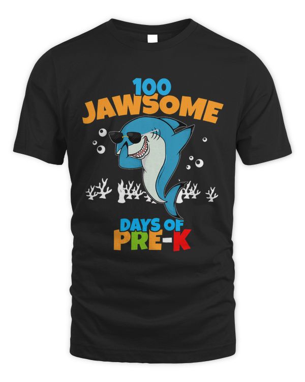 Funny Dabbing Shark 100th Day of Pre K Jawsome